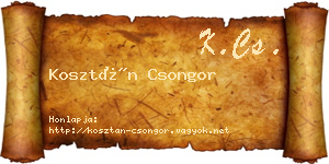 Kosztán Csongor névjegykártya