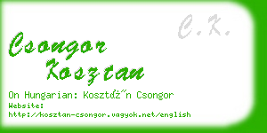 csongor kosztan business card
